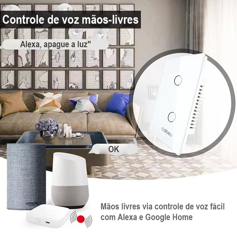 Interruptor Inteligente WiFi – Sem Neutro, Compatível com Alexa, Alexia e Tuya, Interruptor Touch, Controle Remoto – Brasil  Tomada Inteligente WiFi