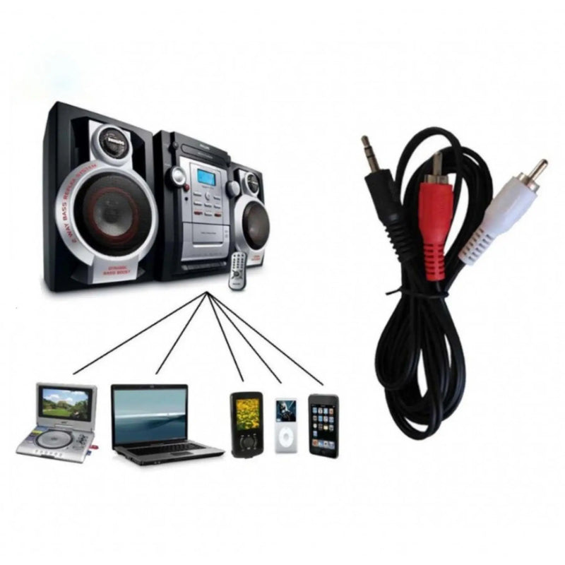 Cabo Auxiliar P2 Macho X Rca Macho Audio 1,5m P Som Tv Audio Video