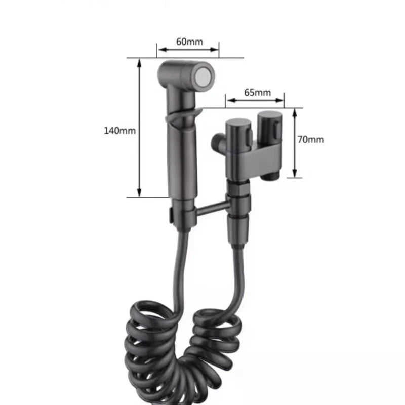 Kit de Chuveiro Higiênico com Duplo Registro e Saída de Água Independente – Preto
