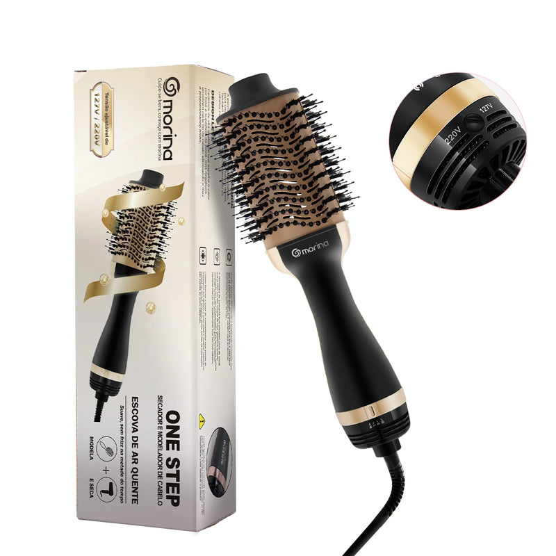 Escova Elétrica 3 em 1 – Chapinha, Modelador e Secador Profissional para Cabelo