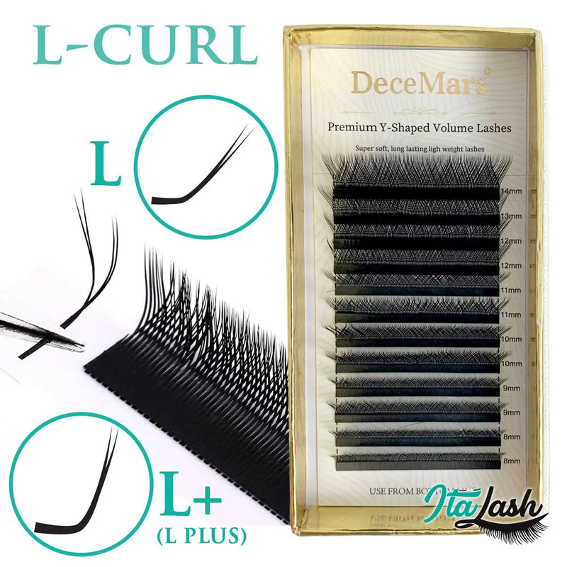 Cílios Decemars Y Curvatura L – Volume, Efeito Fox Eye e Delineado