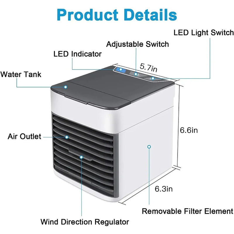 Mini Ar Condicionado Refrigerador Umidificador Portátil Usb