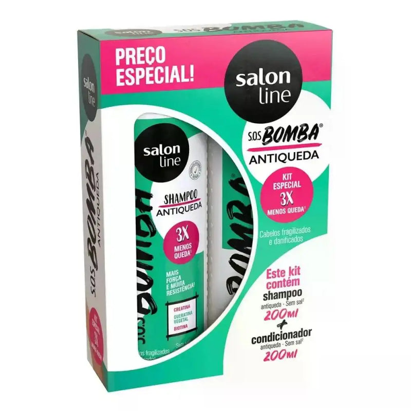 Kit Shampoo + Condicionador Antiqueda com Pump – Salon Line 200ml
