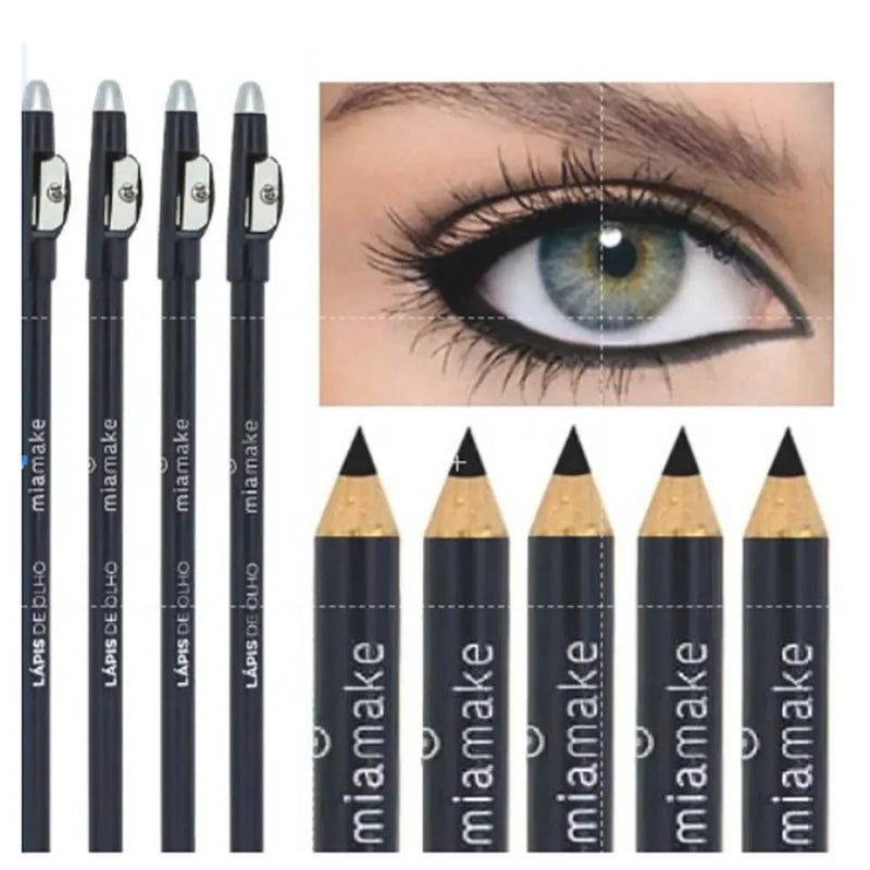 Lápis Preto para Olhos Mia Make 282 com Apontador