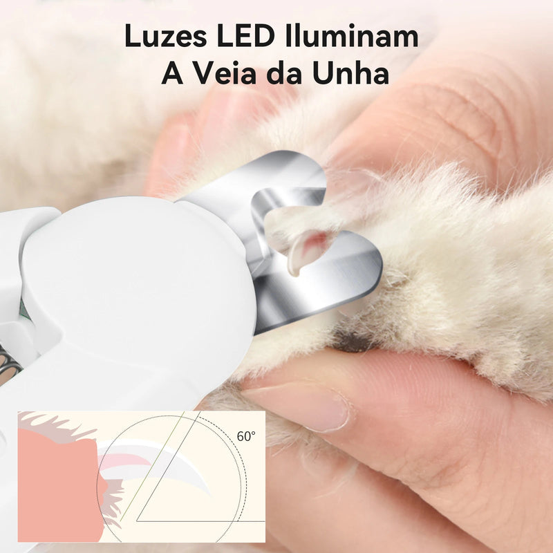 Alicate Elétrico Novo para Corte de Unhas de Cães e Gatos com Luz LED