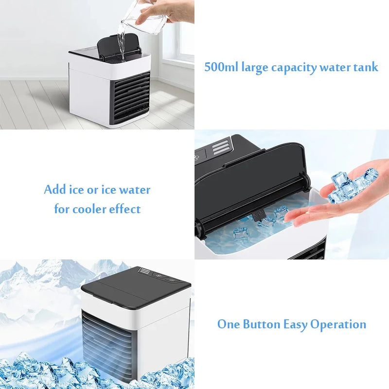 Mini Ar Condicionado Refrigerador Umidificador Portátil Usb