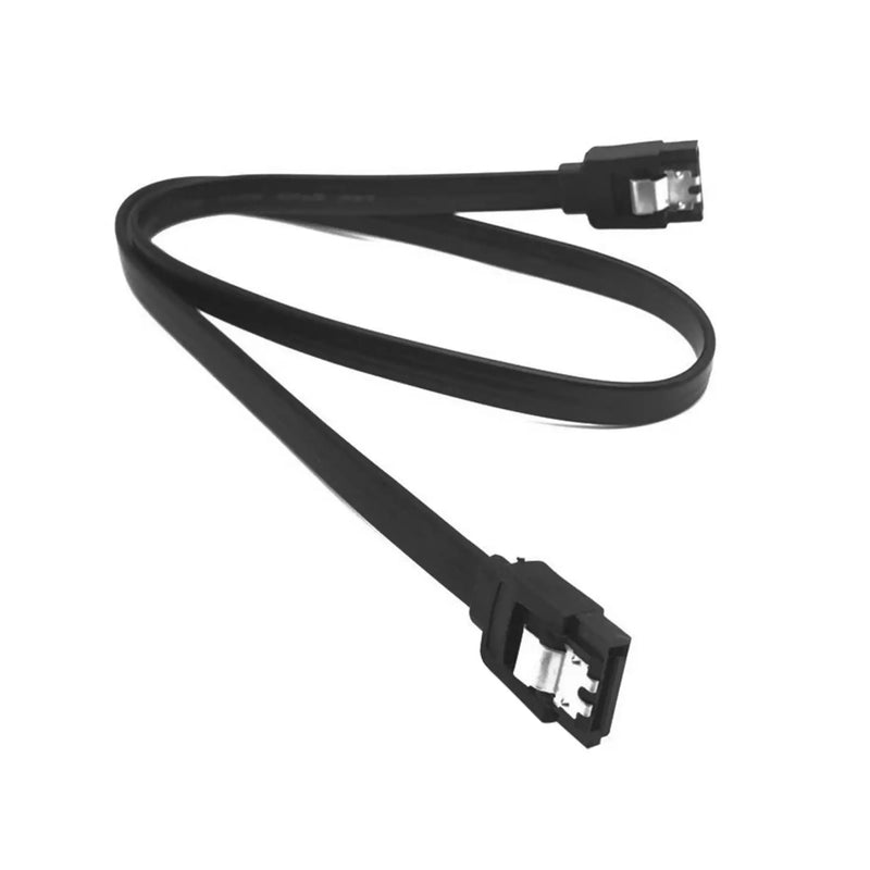 Kit com 5 Cabos de Dados SATA 3 6 Gb/s com Trava – 40 cm conector em ângulo reto – Preto HD – Compatível com SSD